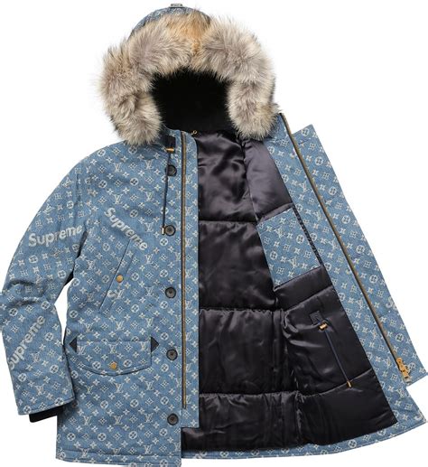 lv supreme blue jacket|supreme louis vuitton jacket.